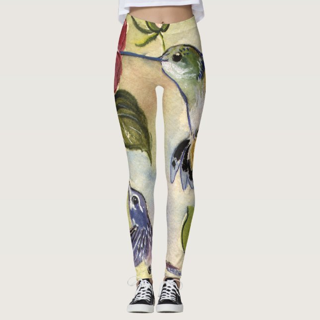 Humming Vögel Leggings (Vorderseite)
