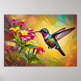 Hummingbird Abstrakt Art Poster