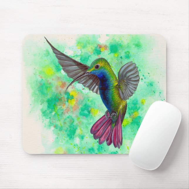 Hummingbird - Acrylmalerei Mousepad (Mit Mouse)
