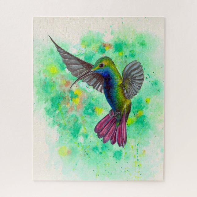 Hummingbird - Acrylmalerei Puzzle (Vertikal)