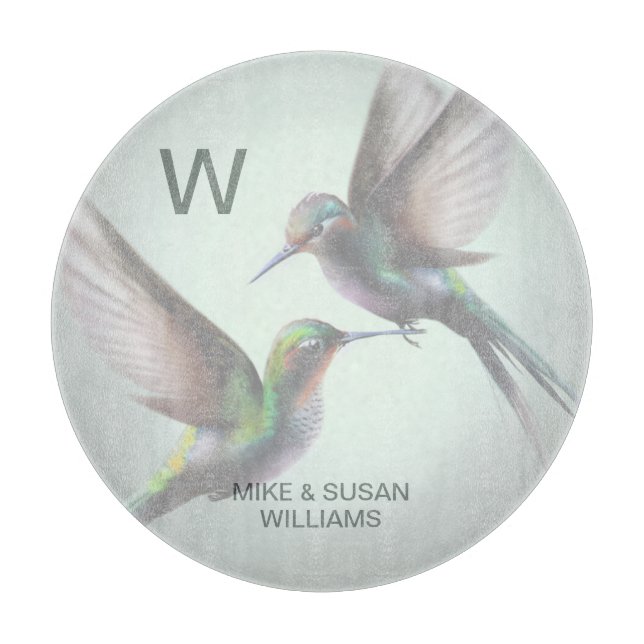 Hummingbird Add Monogram Name Schneidebrett (Vorderseite)