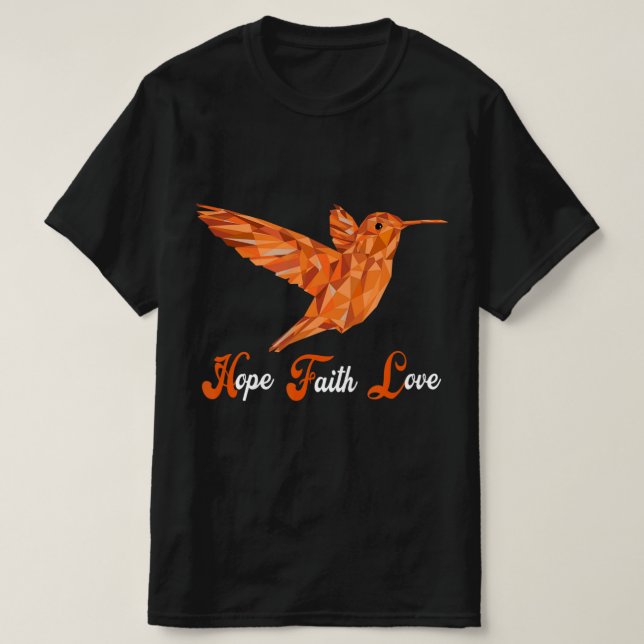 HummingBird Aml Leukämie Bewusstsein T-Shirt (Design vorne)