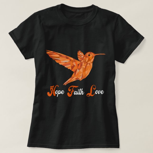 HummingBird Aml Leukämie Bewusstsein T-Shirt (Design vorne)