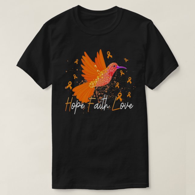 HummingBird Aml Leukemia Awareness Puzzle Herz  T-Shirt (Design vorne)