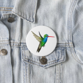 Hummingbird Aqua Art Button
