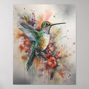 Hummingbird Aquarell Art Print Poster