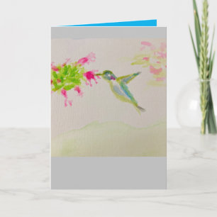 Hummingbird Aquarell : Frohes Neues Jahr 2025! Karte