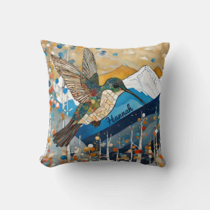 Hummingbird Art Nouveau Kissen