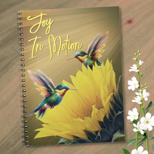 Hummingbird Art & Sunflower Foto Mix Notizblock (Template notebook cover. )