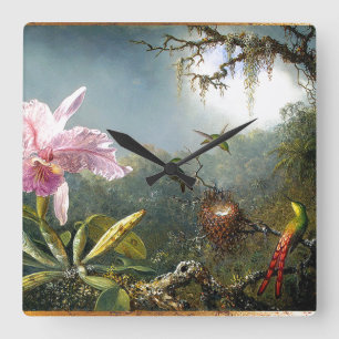 Hummingbird Art Wall Clock Quadratische Wanduhr