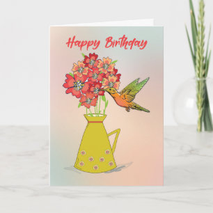 Hummingbird auf Blume Wundervoll zum Geburtstag Karte