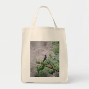 Hummingbird auf der Abzweigung der Blätter Tragetasche