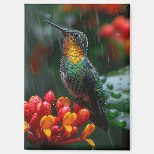 Hummingbird auf heller Blume Magnet