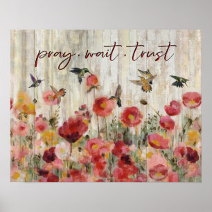 Hummingbird betet Wait Trust Housewarming Geschenk Poster