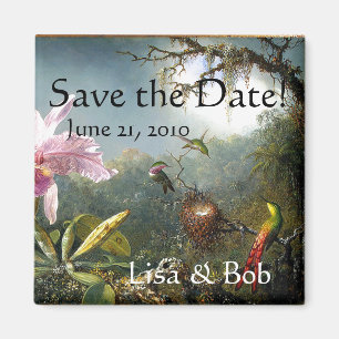 Hummingbird Bird Blume Save the Date floral Magnet