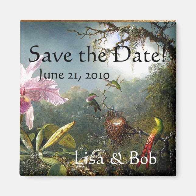 Hummingbird Bird Blume Save the Date floral Magnet (Vorne)