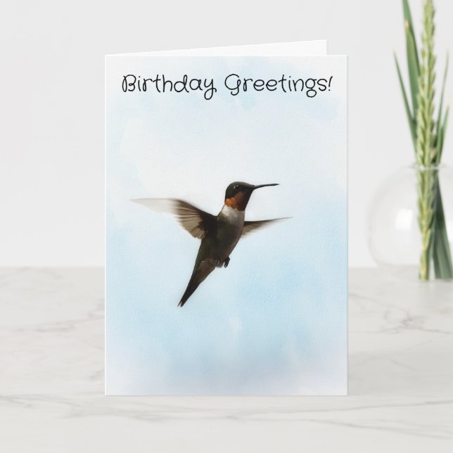 Hummingbird Bird Lover Geburtstagskarte Karte (Vorderseite)
