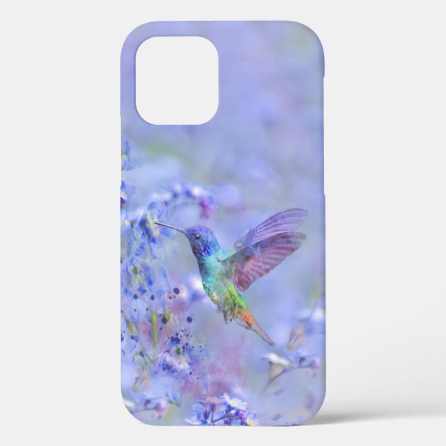 Hummingbird Bird & Soft Blue Garden Blume Case-Mate iPhone Hülle (Rückseite)