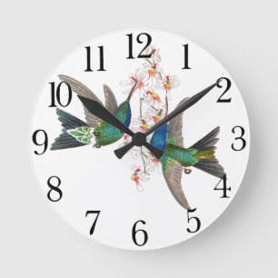 Hummingbird Bird Wildlife Animal Flower Wall Clock Runde Wanduhr