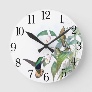 Hummingbird Bird Wildlife Animal Flower Wall Clock Runde Wanduhr