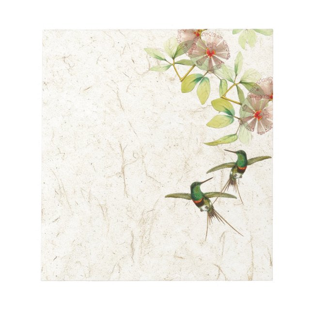 Hummingbird Birds Blume Tiere Notepad Notizblock (Vorderseite)