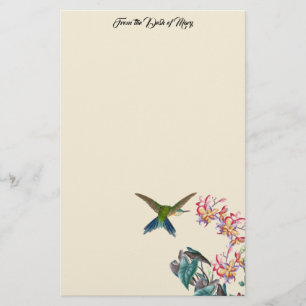 Hummingbird Birds Plumeria Blume Stationierung Briefpapier
