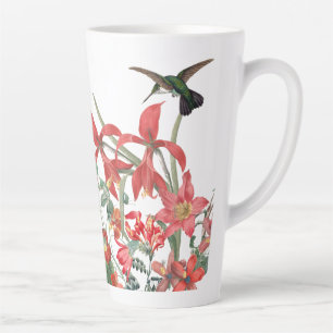 Hummingbird Birds Red Garden Blume Latte Tasse