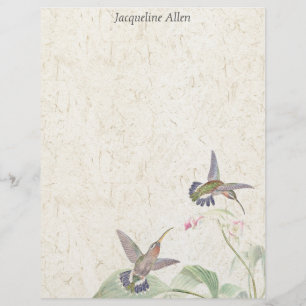 Hummingbird Birds Wildlife Blumen Letterhead