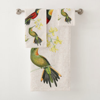 Hummingbird Birds Wildlife Floral Bath Badtuch Set
