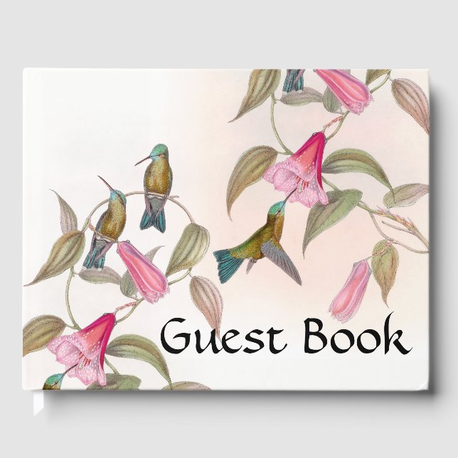 Hummingbird Birds Wildlife Floral Guest Book Gästebuch (Vorderseite)