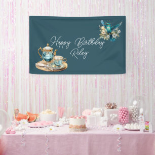 Hummingbird Birthday Tee Party Banner