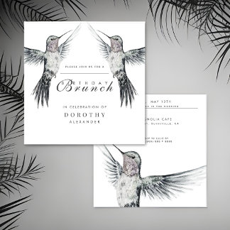 Hummingbird Black and White ANA Geburtstag Brunch Einladung