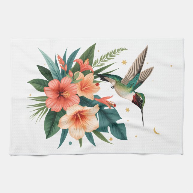 Hummingbird Bloom Kitchen Towel Geschirrtuch (Horizontal)