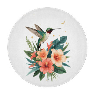 Hummingbird Bloom Tropical Cutting Board Schneidebrett