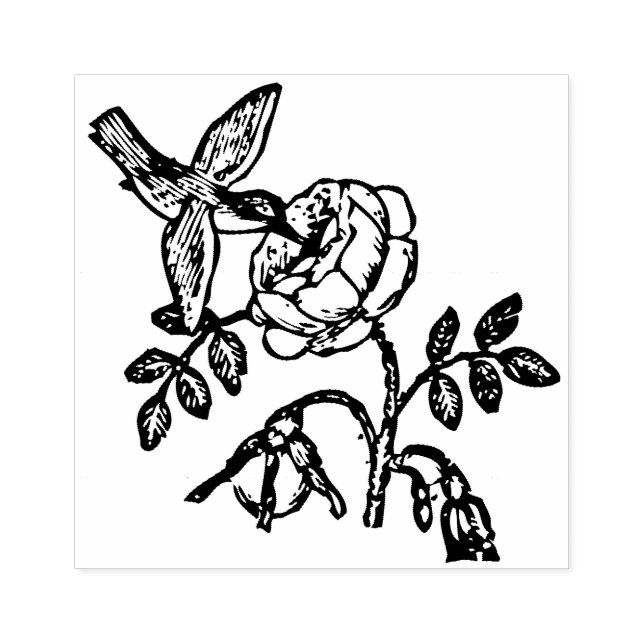 Hummingbird-Blume Gummistempel (Prägung)