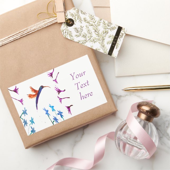 Hummingbird-Blume Rechteckiger Aufkleber (Schenken)
