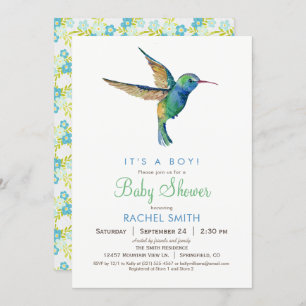 Hummingbird Boy Baby Shower Einladung