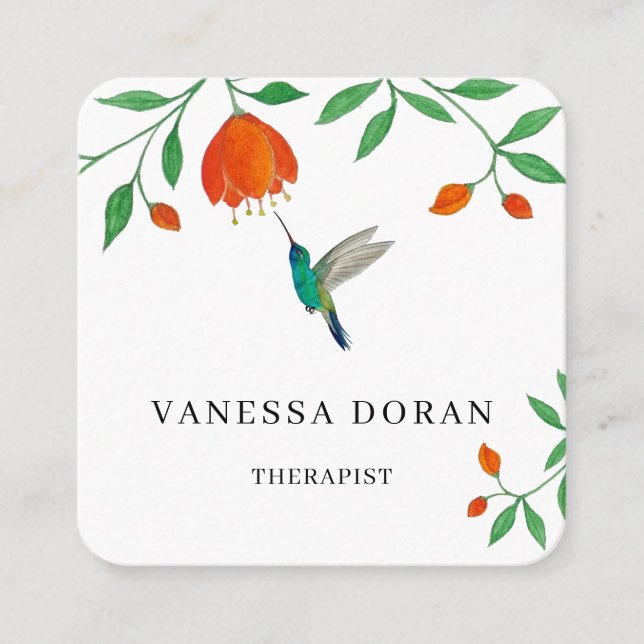 Hummingbird Business Card Quadratische Visitenkarte (Vorderseite)