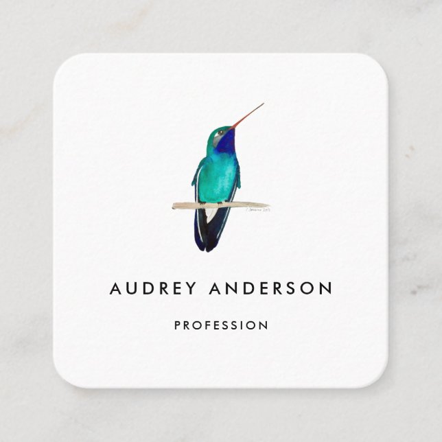 Hummingbird Business Card Quadratische Visitenkarte (Vorderseite)