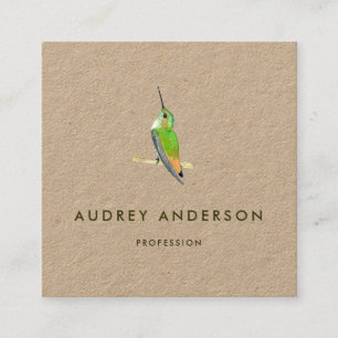 Hummingbird Business Card Quadratische Visitenkarte