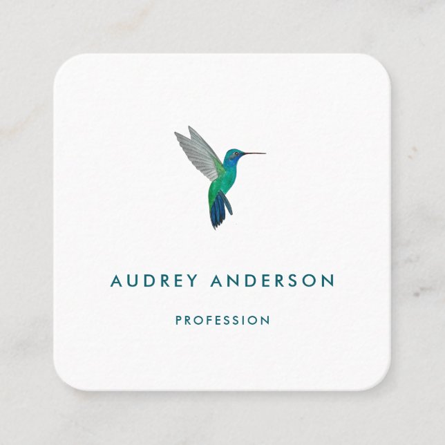 Hummingbird Business Card Quadratische Visitenkarte (Vorderseite)