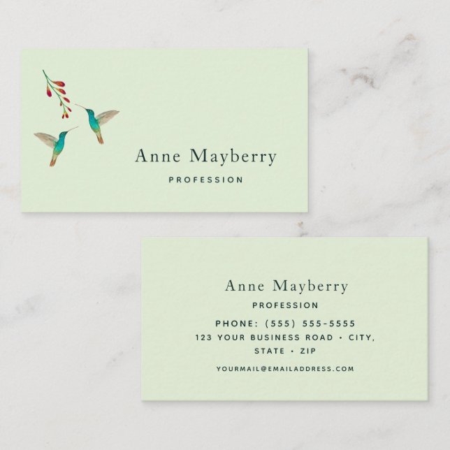 Hummingbird Business Card Visitenkarte (Vorne/Hinten)