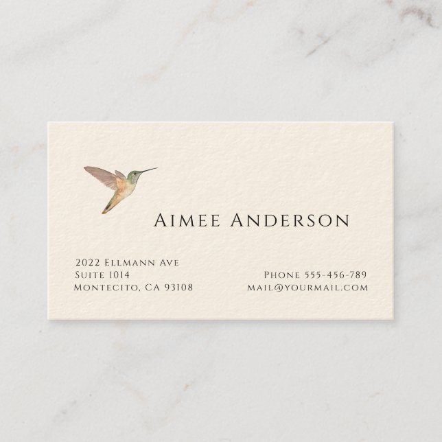 Hummingbird Business Card Visitenkarte (Vorderseite)