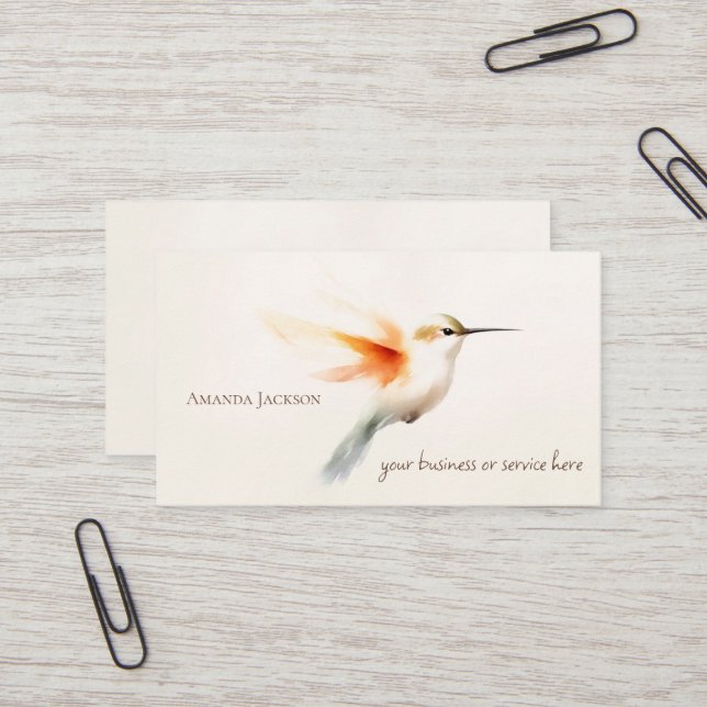 Hummingbird Business Cards Personalized Visitenkarte (Vorderseite/Rückseite Beispiel)
