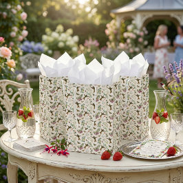 Hummingbird Butterfly Garden Flowers Botanical Mittlere Geschenktüte