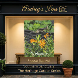 Hummingbird & Butterfly Weed Floral Fleecedecke