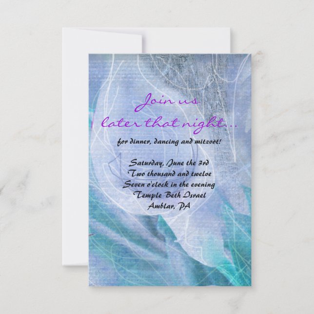HUMMINGBIRD & CALLA LILY Bat Mitzvah Party Card Einladung (Vorderseite)