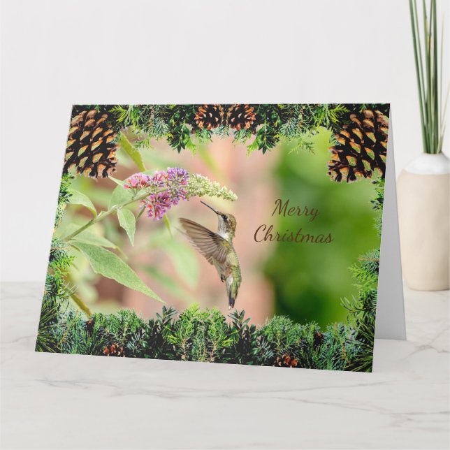 Hummingbird Christmas Card Karte (Vorderseite)