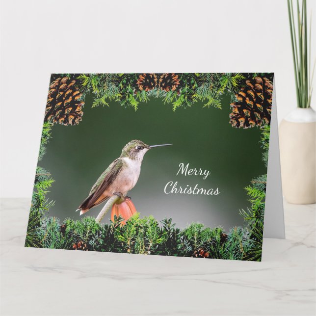 Hummingbird Christmas Card Karte (Vorderseite)
