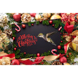 Hummingbird Christmas Card Karte<br><div class="desc">Hummingbird Weihnachtskarte mit Bonbons und Ornamenten rund um den Rand.</div>
